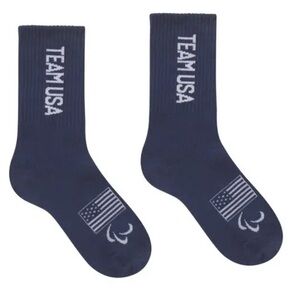 SKIMS 2020 Team USA Paralympics American Flag Olympics Socks Navy Blue White NWT